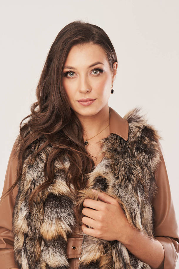 Women's fox fur vest